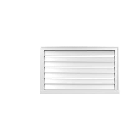 Ekena Millwork Vertical Surface Mount PVC Gable Vent: Functional, w/ 2"W x 2"P Brickmould Sill Frame, 40"W x 24"H GVPVE40X2403SF